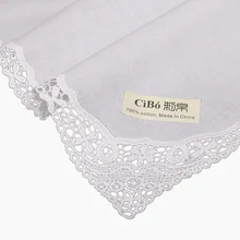 A013: Белый Премиум хлопок кружева платки 120 шт./упак. пустым крючком Платки для женщин/дамы свадебный подарок