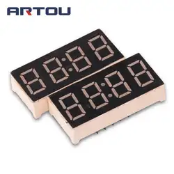 10 шт. общий катод 4Bit Цифровой пробки 7-сегментный 0,36 "Красный светодиодный Дисплей с часами Дисплей
