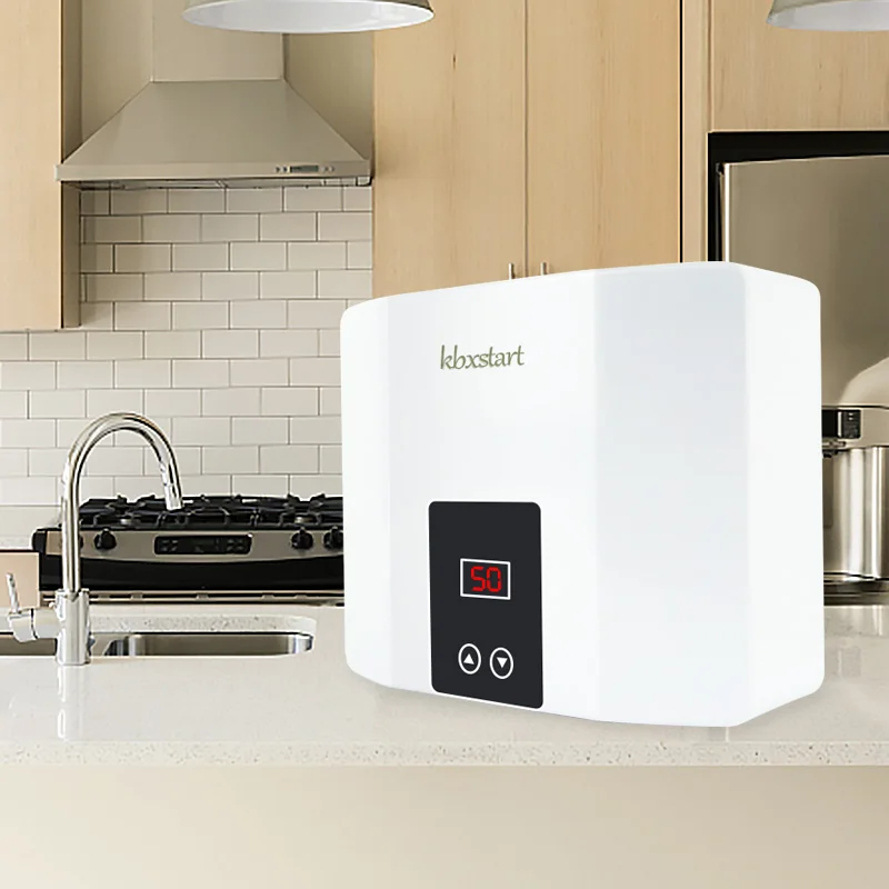 Günstig Instant Tankless Elektrische Wasser Heizung Wand Montiert Wasser Heizung Thermostat Schnelle Heizung Heiße Dusche Für Küche Bad 5500W