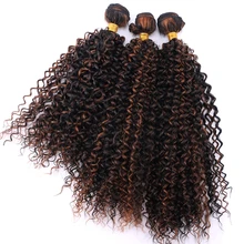 P1/30 18–22 дюйма доступны высокая температура синтетических волос 3 шт./лот афро кудрявый вьющиеся волосы Связки