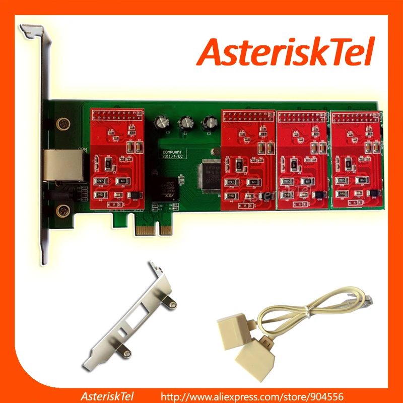 Карта Asterisk TDM410 с низким профилем 2U картой FXO 4 поддерживает Elastix Freepbx aex410 для VoIP