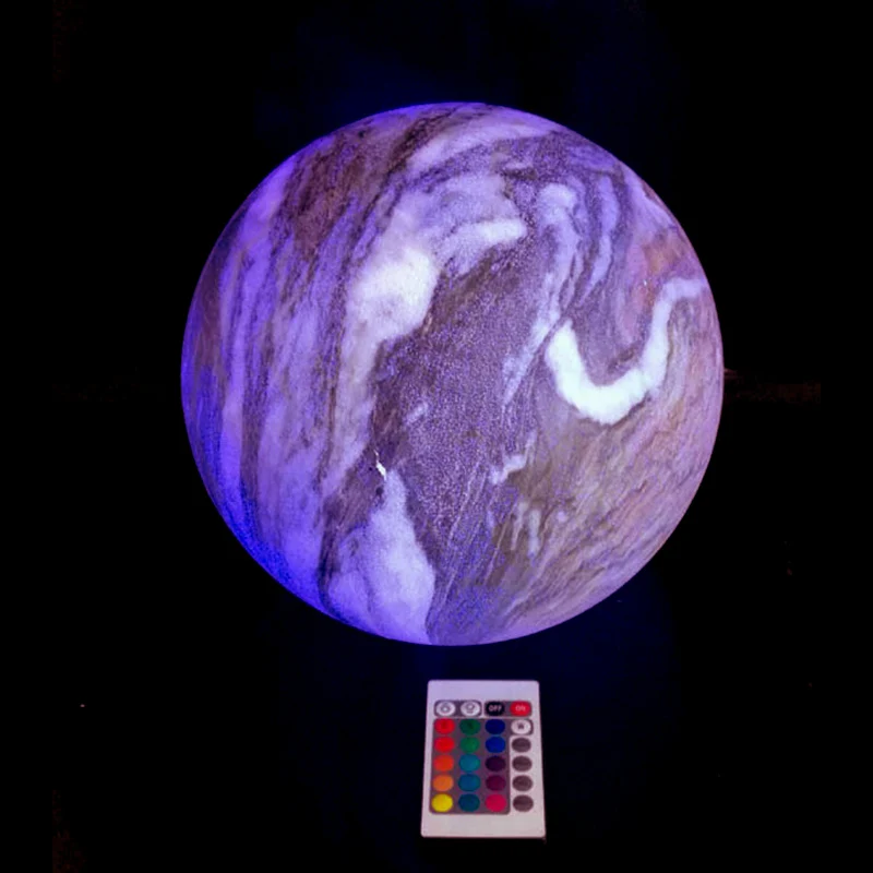 

D25cm LED 16 Color Changing Earth Ball New Modern Luxury Livingroom Decorative Cordless Mars Table Lamp With Remote 8pcs/lot
