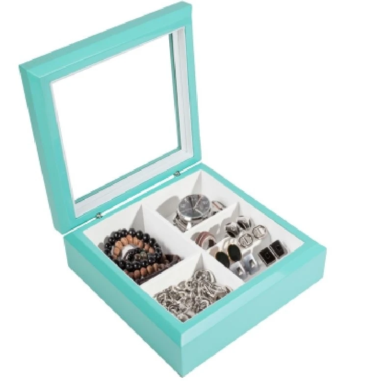 OYOBox Luxury Unisex Jewelry Box Aqua Wooden Jewelry Box (1)
