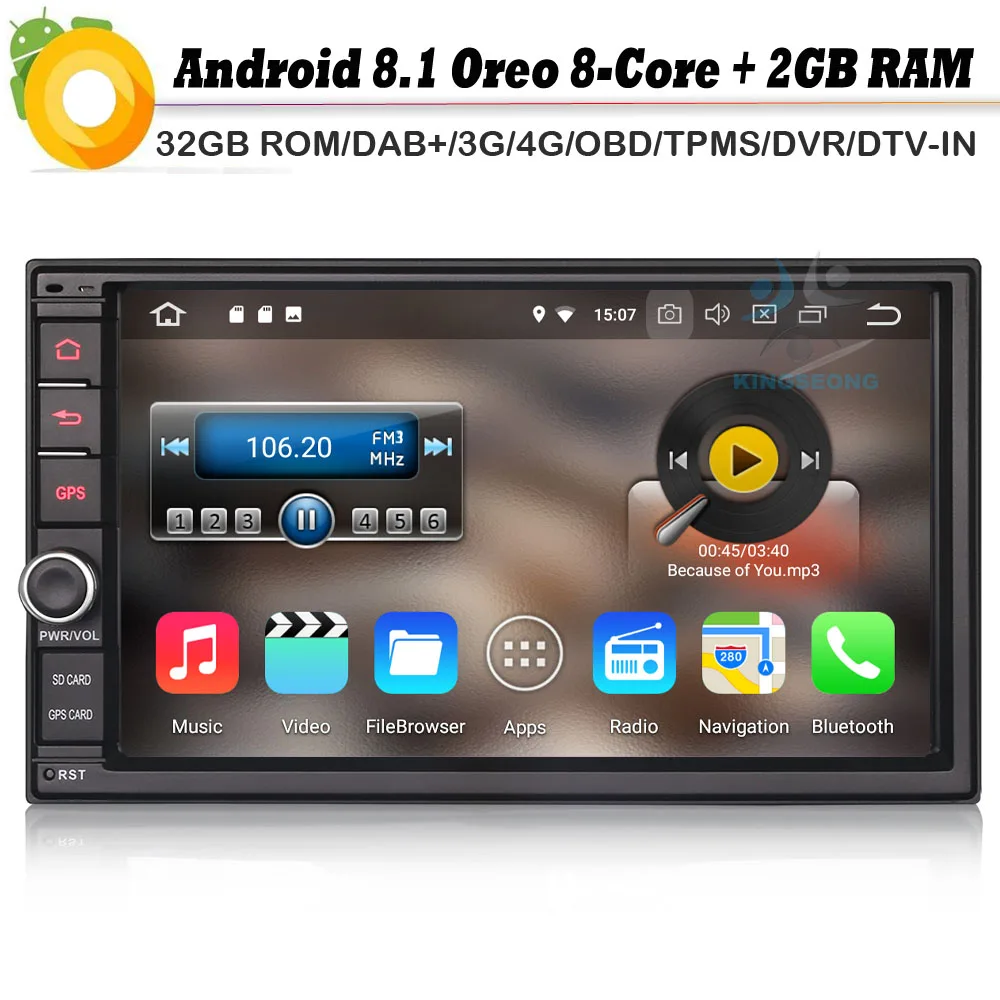 Octa Core 7\ Android 8.0 DAB+ Car Radio Player Autoradio double din GPS NAVI Bluetooth 4G WiFi RDS OBD2 DVR DVT-IN Mirror Link Octa Core 7\ Android 8.0 DAB+ Car Radio Player Autoradio double din GPS NAVI Bluetooth 4G WiFi RDS OBD2 DVR DVT-IN Mirror Link
