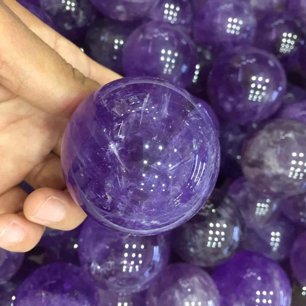 

about 5cm drop shipping beautiful natural amethyst quartzCrystal gemstone sphere meditation reiki healing crystal fengshui ball