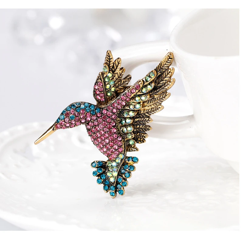 Vintage Rhinestone Brooch Bird (6)