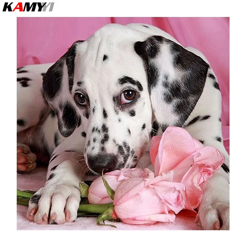 

Square Full Drill Diamond Embroidery Dog Needlework Cross Stitch DIY Diamond Painting Animal Picture of Rhinestones XY1