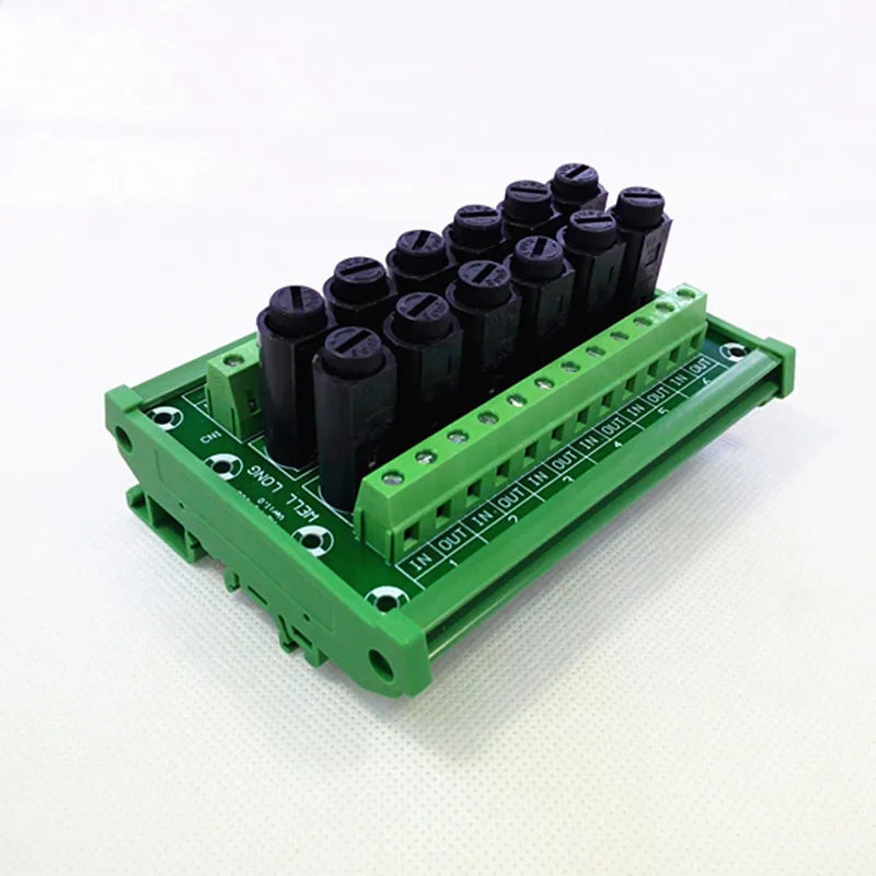 Fuse Module,DIN Rail Mount 12 Channel Fuse Power Distribution Module Board. Fuse Module,DIN Rail Mount 12 Channel Fuse Power Distribution Module Board.