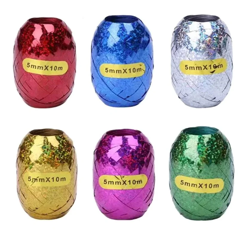 

6PCS 60 meters Long Foil Latex Balloons Laser Rose Gold Ribbon Wedding Birthday Party Decor Helium Balls Accessories Gifts