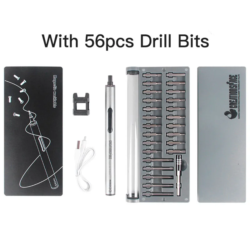 

Brand new Mini Electric Screwdriver Rechargeable Cordless Power Screw Home DIY With LED Light Lithium Battery