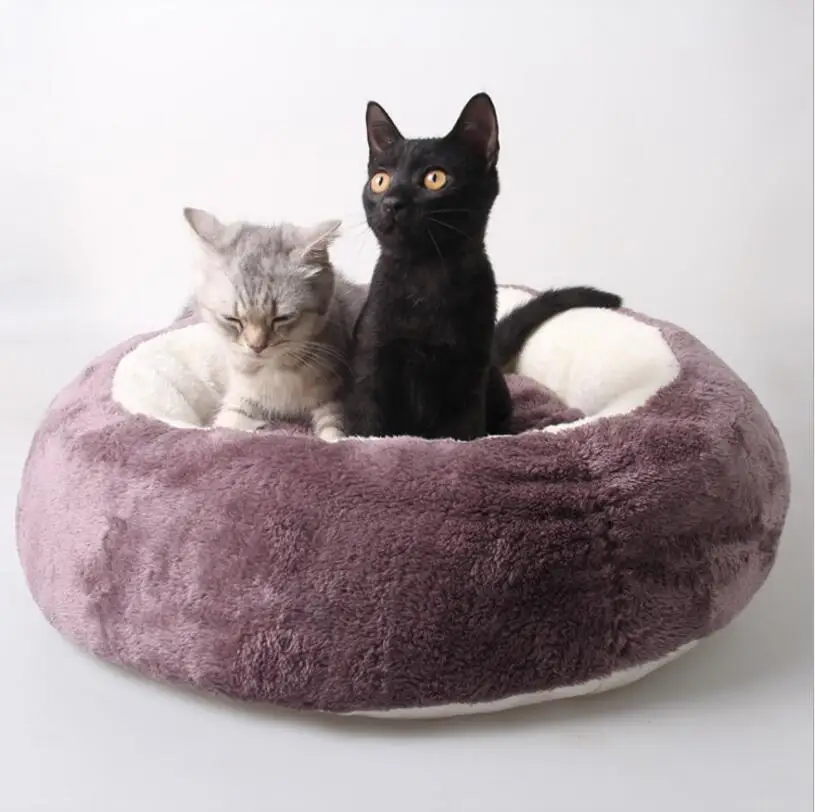 Новая Теплая подстилка для кошек, 3 цвета, мягкая нескользящая подошва, наружный диаметр 55 см