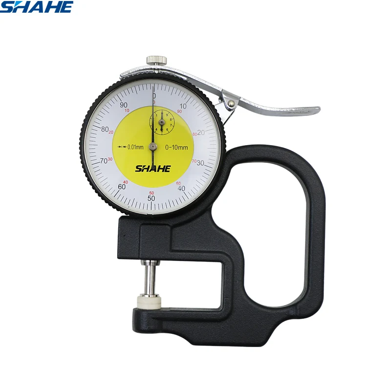 Shahe метрический толщиномер 0-10 мм 0,01 мм циферблат индикатор толщиномер