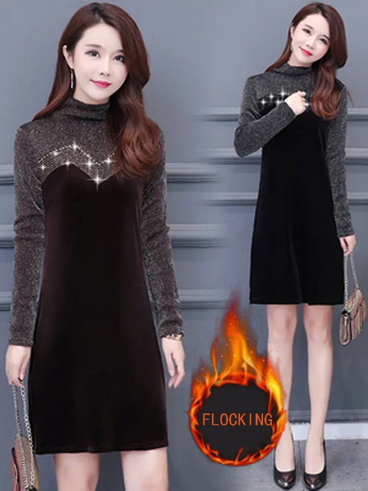 

2019 Work Business Dress Womens Sexy Deep V-neck Flare Bell Long Sleeves Casual Party Dress Office Lady WQL5744