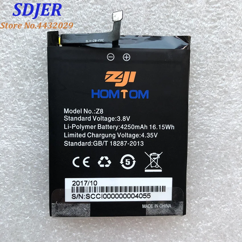 100% Оригинальный ZOJI Z8 батарея замена 4250mAh части батареи для HOMTOM 5 0 дюймов MTK6750