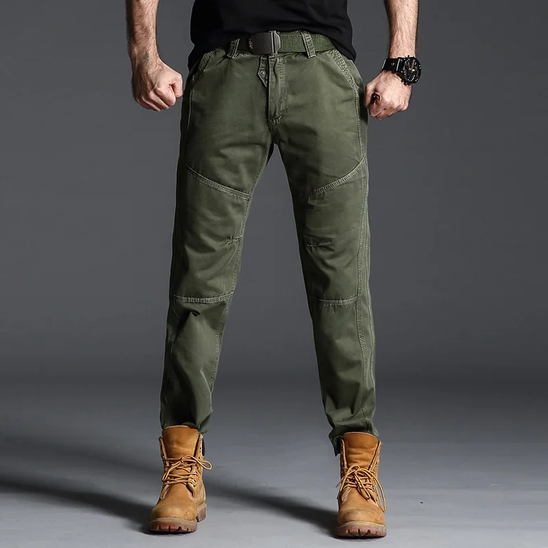 

High Quality Men's Casual Loose Pants Spring Autumn Cotton Army Tactical Military Cargo Pants Men Overalls Long Trousers Joggers