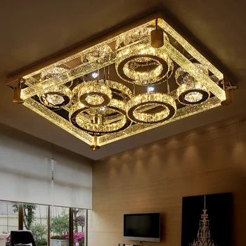 

Led ceiling light rectangle crystal lamp modern brief luxury of the crystal column lamps