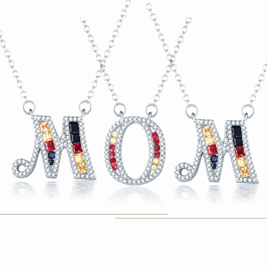 

Silver Color 26 Letters Pendant Necklaces Women MOM Special Name Meaning Jewelry Lover Gift DropShipping