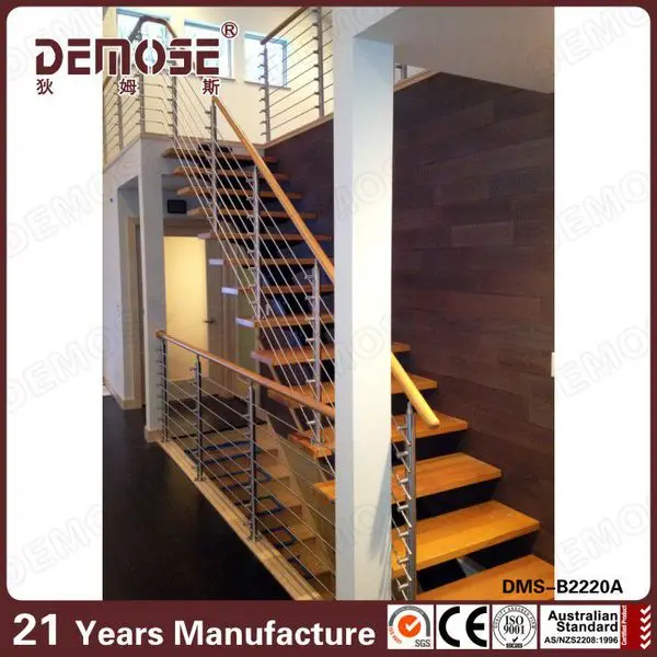 Morden Stainless Steel Indoor Railings Stairs With Wood