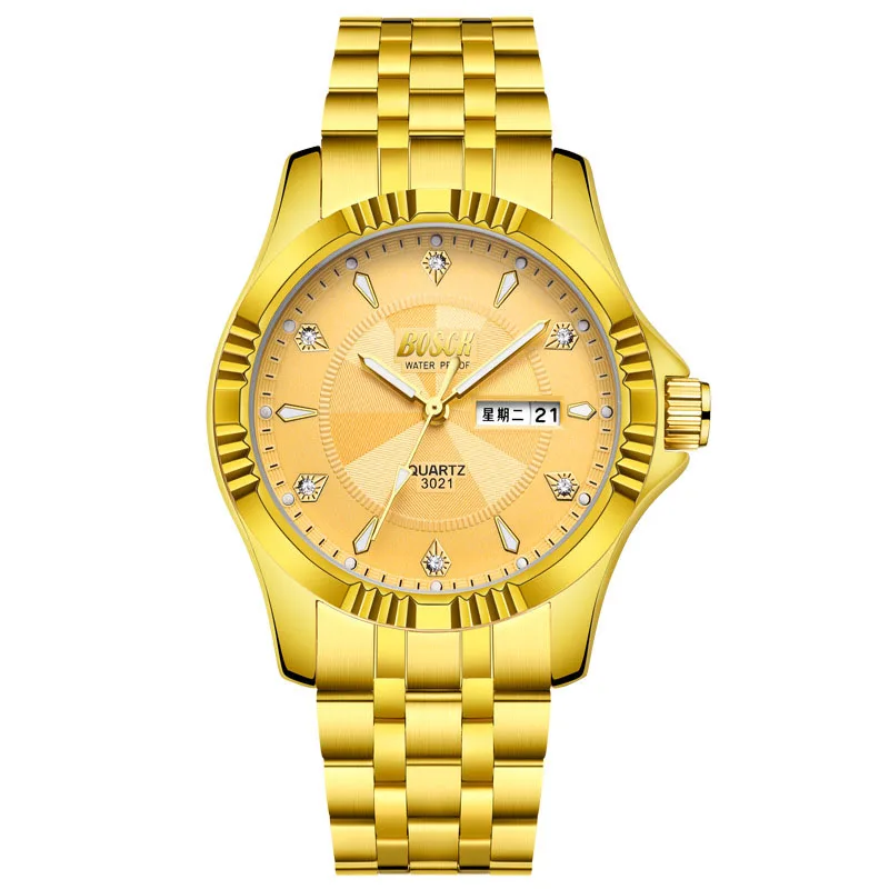 

BOSCK New Top Brand Luxury Watches Men Steel Strap Diamond Fashion Wristwatch Male Classic Casual Quartz Watch Relogio Masculino