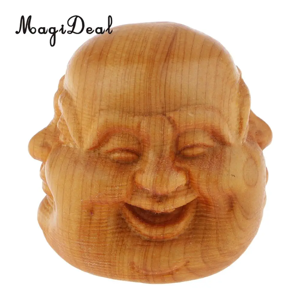 Collectibles Chinese Hand Carved wooden Tibetan Buddhism Buddha head Statues