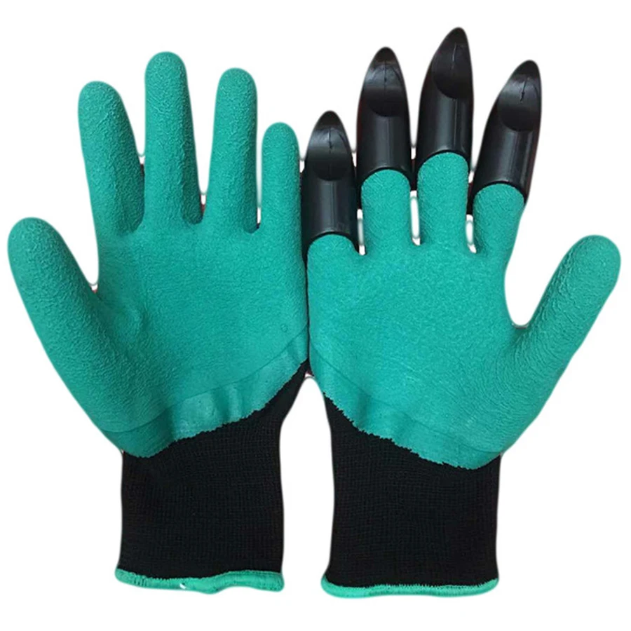 2 Pair/lot Rubber Garden Gloves Safety Gardening Gloves For Soil Flip