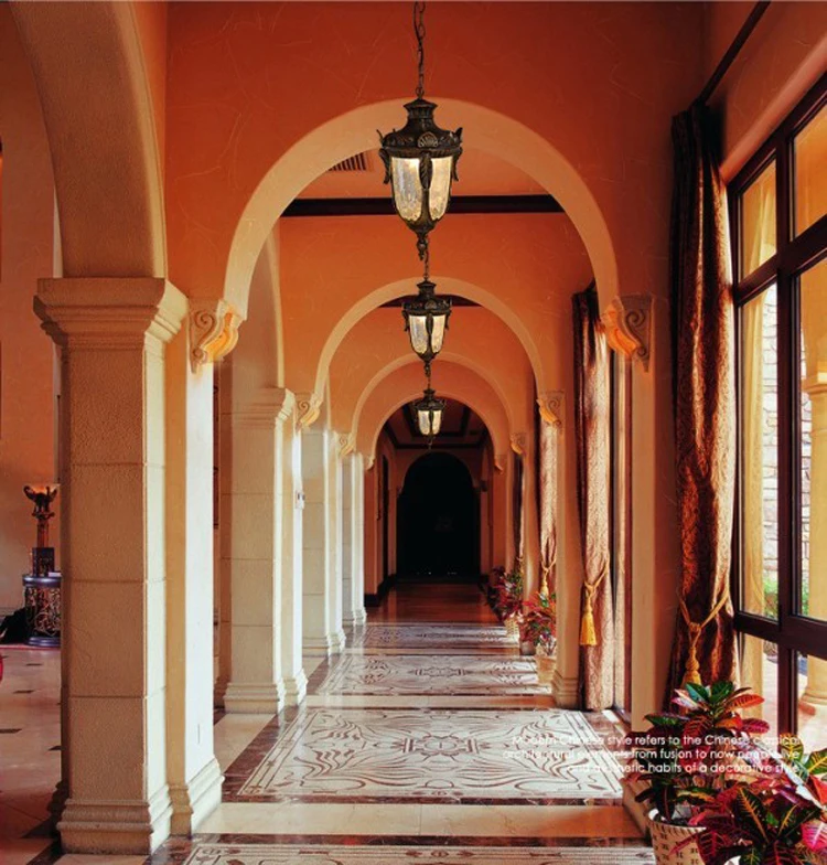 Decoração ao ar Poste de Luz Lâmpada de Iluminação Marrom à Prova Luzes da Varanda Arte Livre Pingente Varanda d' Água Cor 5 Cheap Luminárias de parede externas