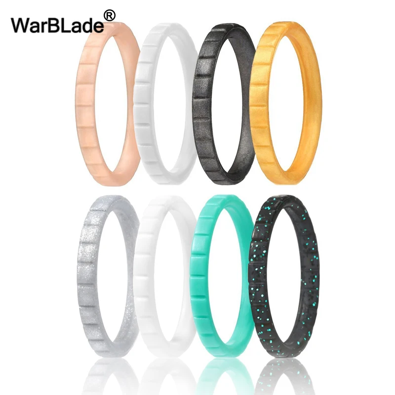 

WarBLade 2018 New 3mm Hypoallergenic Crossfit Flexible Silicone Ring For Women Wedding Rings Food Grade FDA Silicone Finger Ring