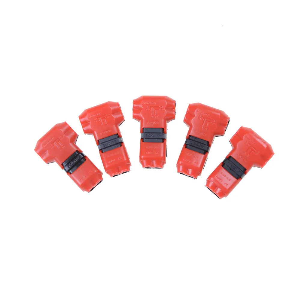 

5pcs 2 Pin 2 Way T-type 300 V 10A Compact Wire Wiring Connector Terminal Block