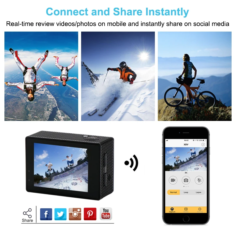 Davola Экшн камера 4 K Wi Fi водостойкий подводный Go Sport HD 1080 P Спорт на открытом воздухе