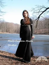 Custom Made Medieval Fantasy Black Dress TEA PARTY DRESS