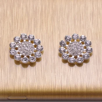 

(M0216) 27mm diameter metal rhinestone embellishment,silver plating,flat back