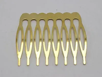 

10 Gold Blank Metal Hair Comb 42mm with 8 Teeth For Bridal Hair Accessories DIY