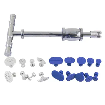 

WHDZ PDR Slide Hammer Puller T-Bar with 18 Pieces Glue Puller Tabs - Paintless Dent Repair - PDR Tools Set 19pcs