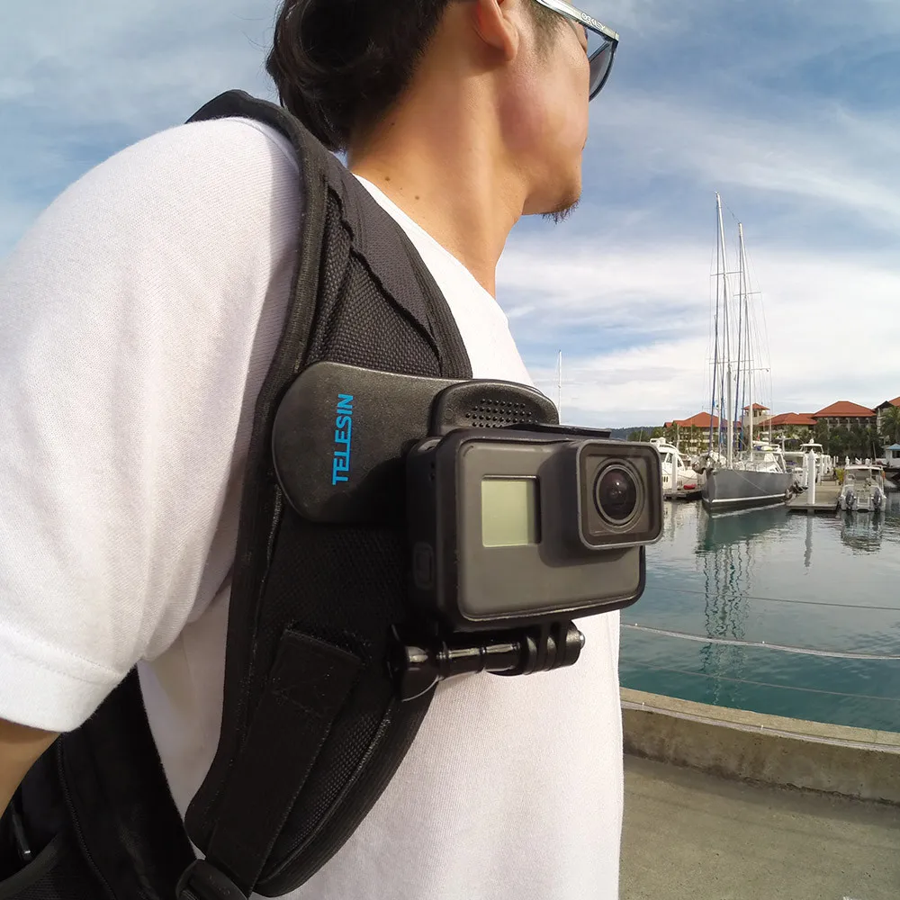 360 градусов зажим для рюкзака быстрый зажим держатель для Gopro Hero 8 7 6 5 SJCAM Yi 4K SONY DJI OSMO Экшн-камера набор аксессуаров