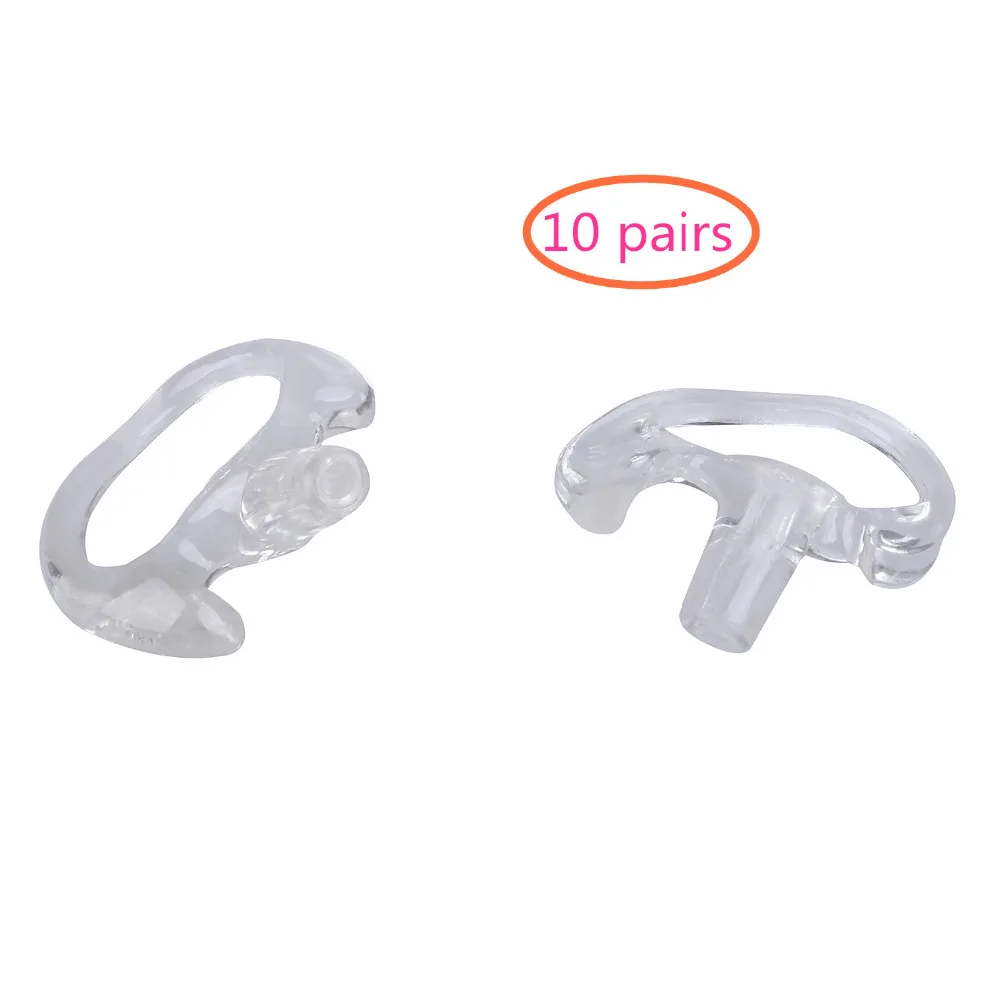 

10 Pairs of Transparent/black/pink Silicone Soft Earbud Covert Acoustic Tube Large for Ham Radio Walkie Talkie
