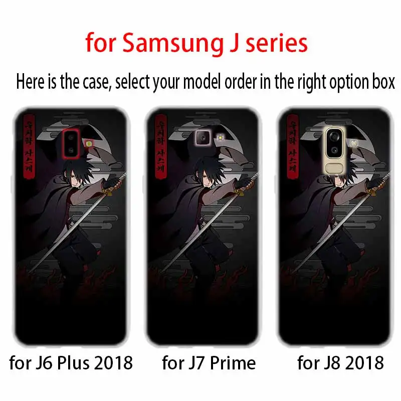Мультяшный Аниме Наруто Саске чехол TPU для Samsung Galaxy J6 J8 J3 J5 J7 J4 J2 J1 Plus 2018 2016 2017 EU Prime