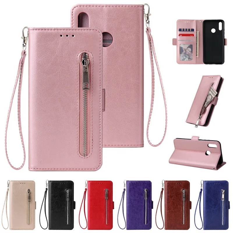 

Leather Cover Zipper Card Pocket Case For Huawei P Smart Plus 2019 2018 Y9 Y7 Y6 Y5 2019 Prime Honor 8X 8s