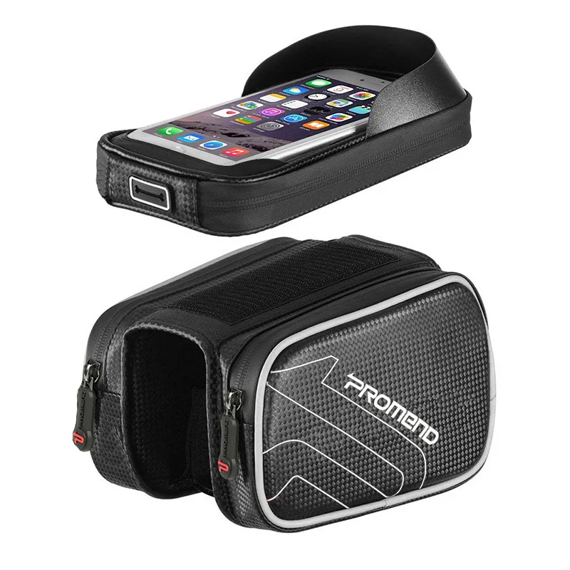 

Cycling Bicycle Bike Head Tube Handlebar Cell Mobile Phone Bag Case Holder Waterproof Pannier Double Pouch 6.0 Inch Touch Screen