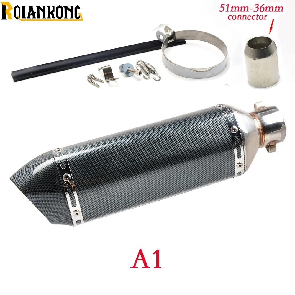 Глушитель выхлопной трубы АК для мотоцикла 51/61/36 мм YAMAHA TRICKER DT TW PW RT 50 80 85 90 100 125 225 230