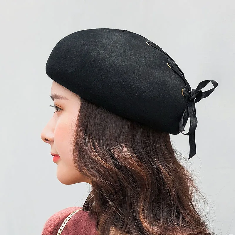 SUOGRY 2018 Autumn Winter Wool Fedoras Hat For Womens Wool Felt Hats