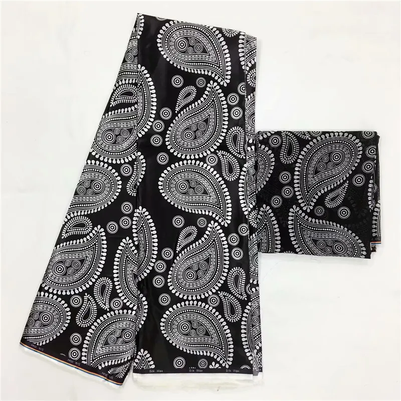 Африканская Ткань шелковая восковая Ткань Горячая Шелковый шифон ткани 4+ 2 ярдов Шелковый воск для женского платья