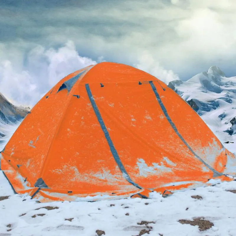 Barraca de Acampamento ao ar Pólo de Alumínio à Prova de Vento Chuva com Saia de Neve Livre Pessoas Duplo Tenda Selvagem 3-4
