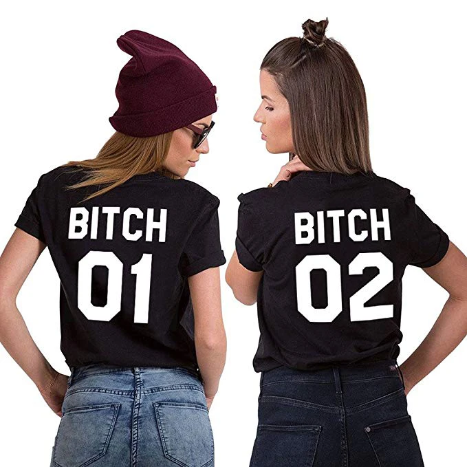 Забавная футболка Tumblr для девочек модные топы Bff Sister Женская шикарная с буквенным