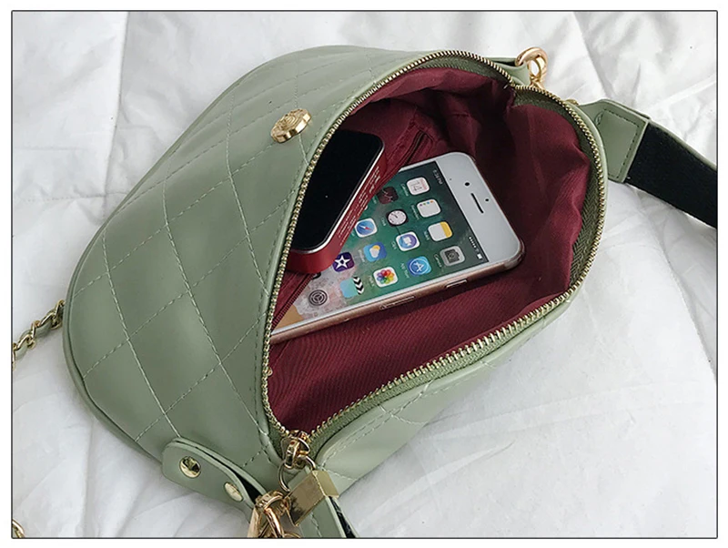 Женская поясная сумка с цепочкой, нагрудные сумки большой емкости, сумки на бедрах, сумка через плечо из ПУ материала, сумка на плечо