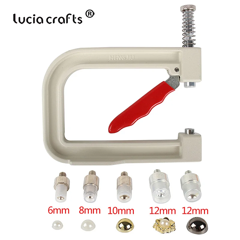 

1Set Manual Nailed Bead Machine Clothing Manual Pearl Cap Bead Rivet Craft for DIY Repair Knitting Lace Hat Hair Tools G1221