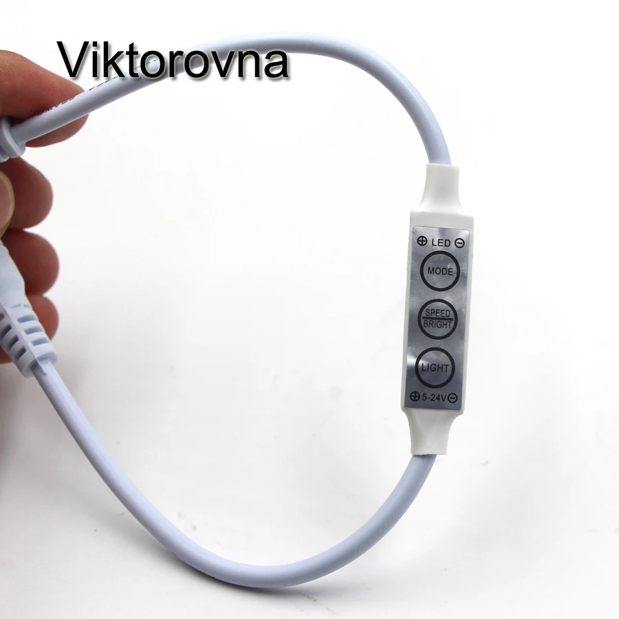 Viktorovna 3 ключа Мини контроллер 19 динамических режимов Светодиодный диммер 12В 24В