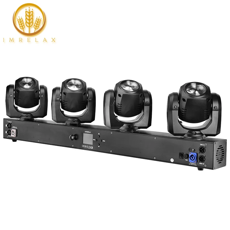 

IMRELAX New 4 Heads Moving Head Light Individual Control 4*32W RGBW 4in1 LEDs DMX DJ Stage Disco Light