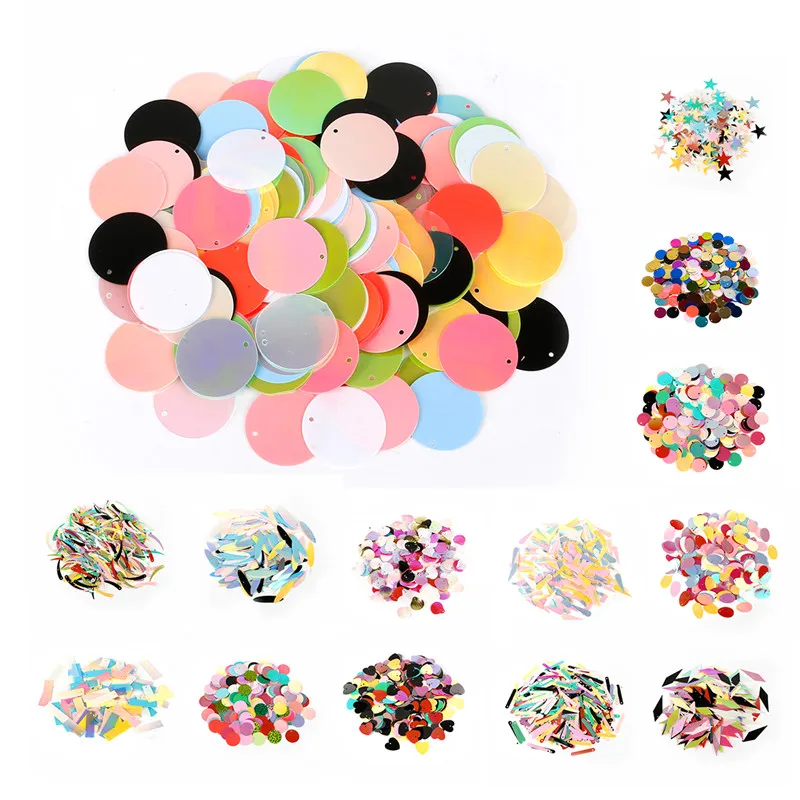 Multiple sizes/shapes Colorful Sequins Arts Crafts Sewing Apparel Fabric SequinsTrim Stitching Wedding Decoration | Дом и сад