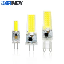KARWEN Dimmable COB G4 G9 E14 Светодиодный светильник 12 В AC/DC реальная мощность 3 Вт 6 Вт 9 Вт G4 COB лампа люстра лампы заменить галогенный светодиодный E14 G9
