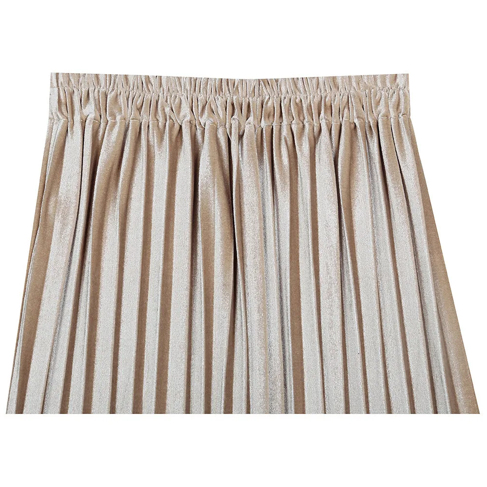 Женские юбки, модная Европейская Женская плиссированная юбка, осенне-зимняя бархатная юбка миди, эластичная талия, Повседневная